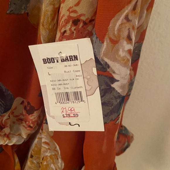 Sheer Floral Top Boot Barn - Picture 4 of 7